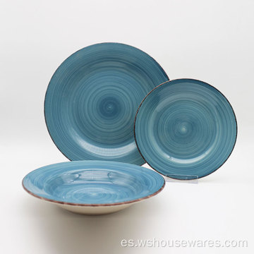 Platos de cerámica pintados a mano de buena calidad juegos de gres de gres
